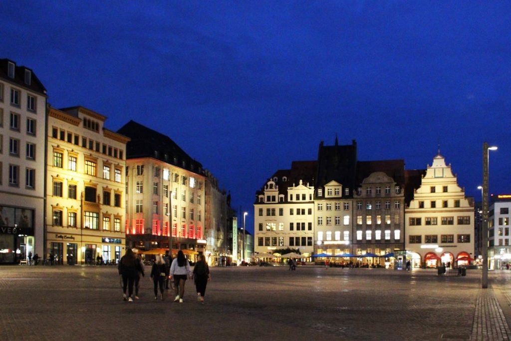 Rathausmarkt Leipzig Abends