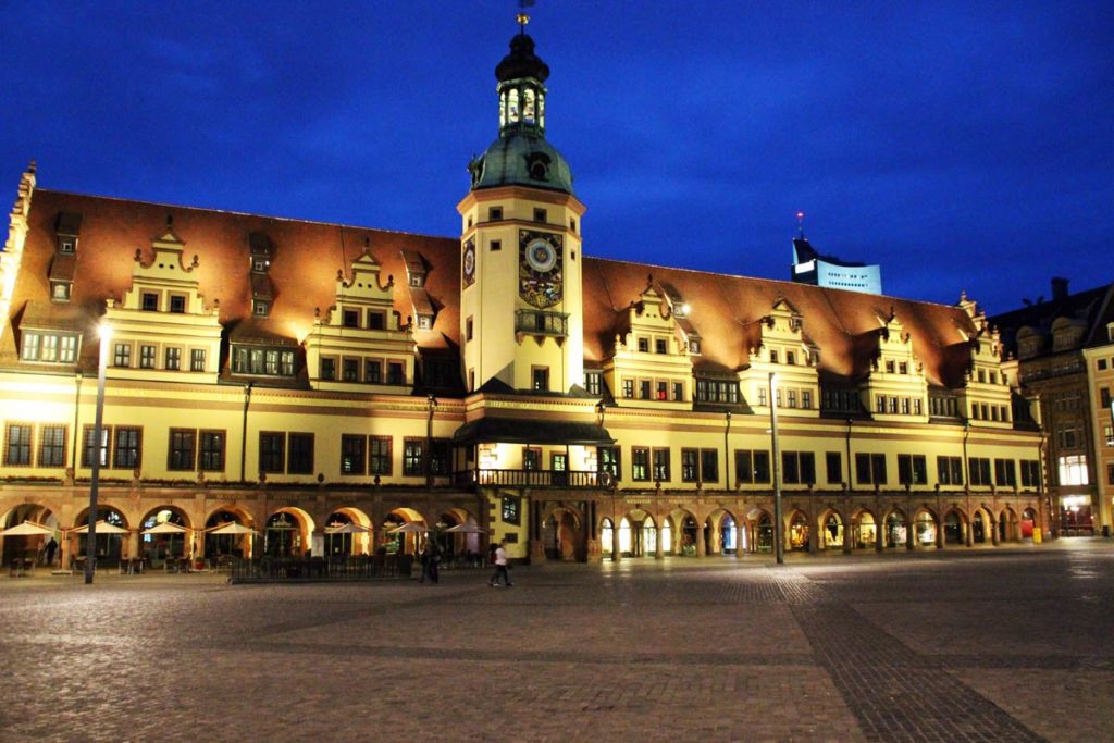 Rathaus leipzig am Abend