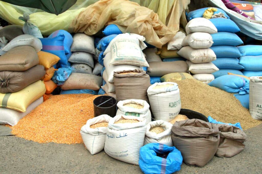 Getreidesäcke auf Markt