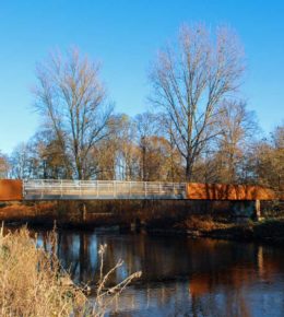 Leverkusen Opladen Wupperbrücke im Rebock Park