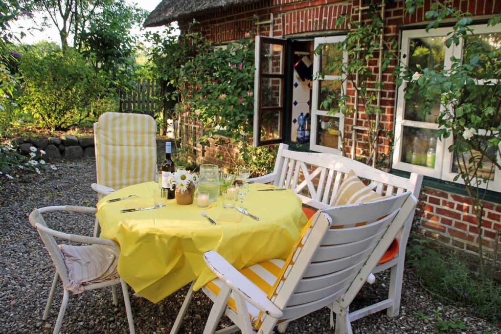 Terasse Ferienhaus Uhle Steinbeck