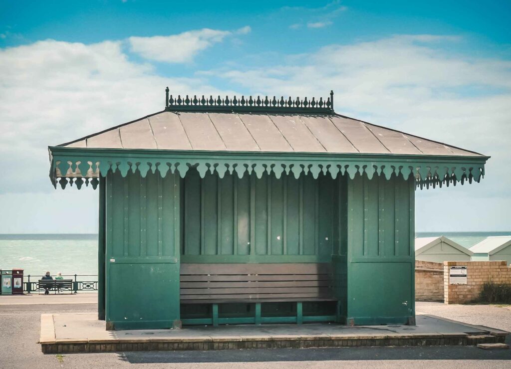 Bushaltestelle an der promenade nach Hove