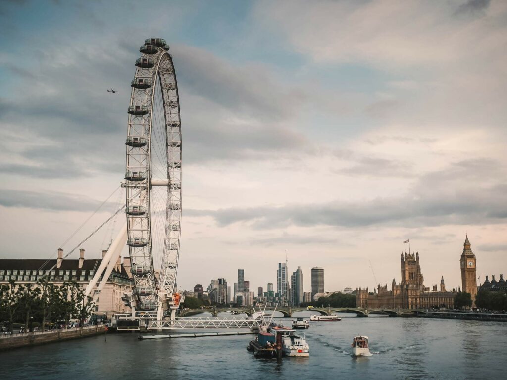 London Eye und Themseschiffe