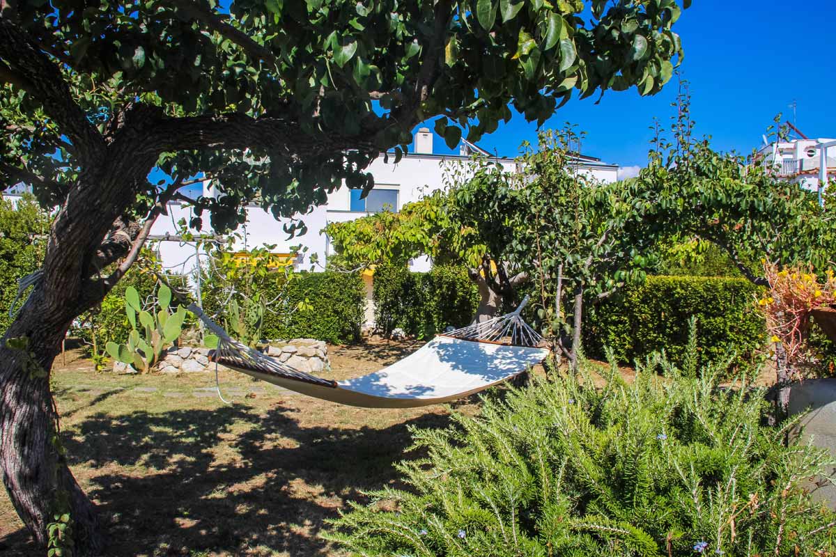 Hängematte im Garten von Il Mulino