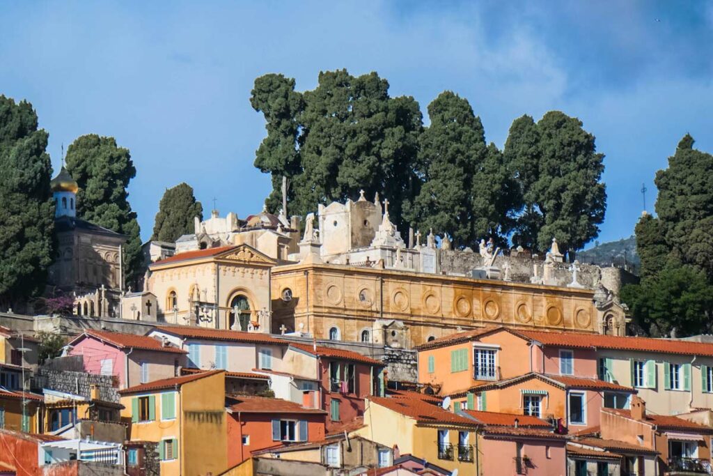 Menton Blick auf den Friedhof Vieux Chateau