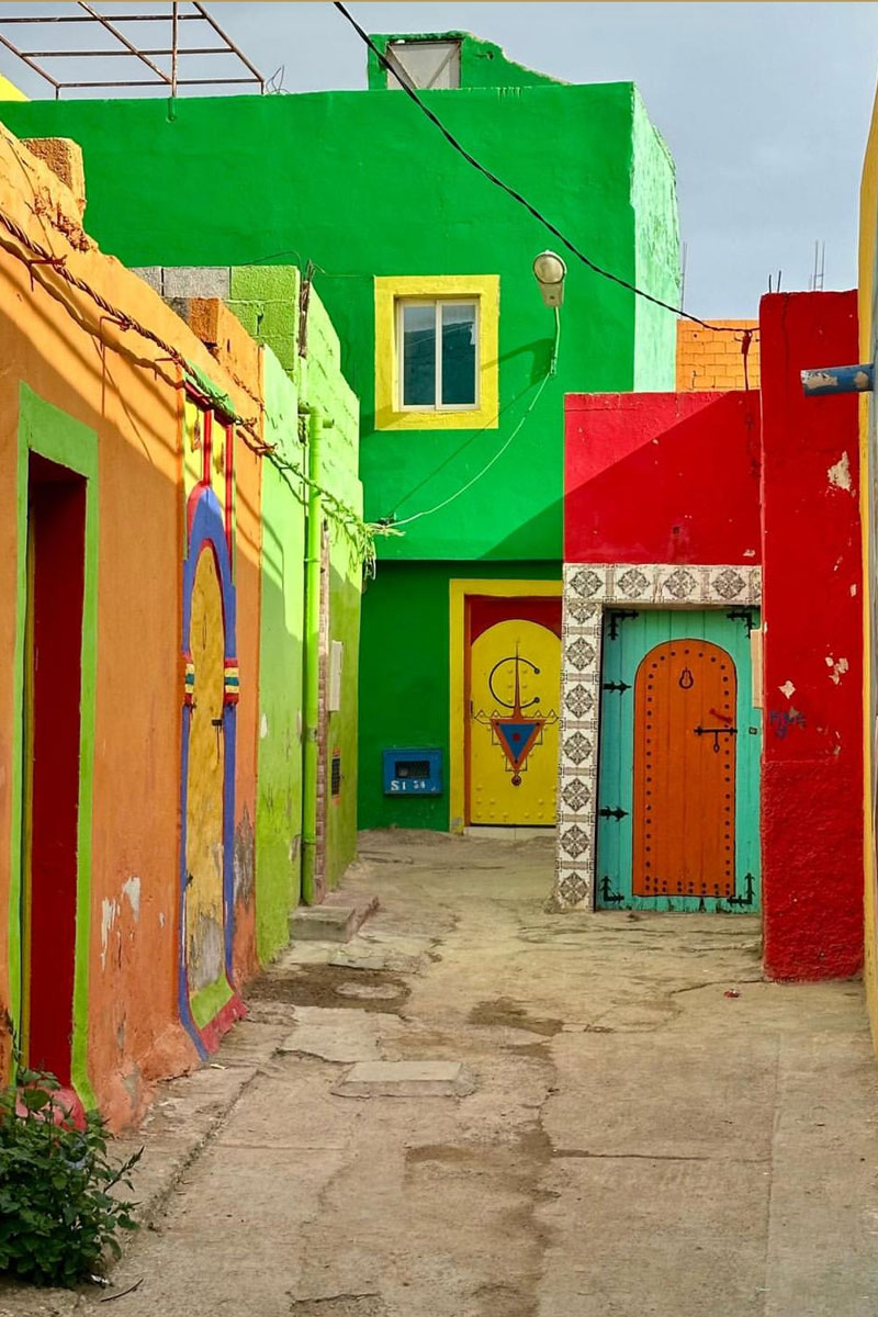Bunte Häuser in Aghroud