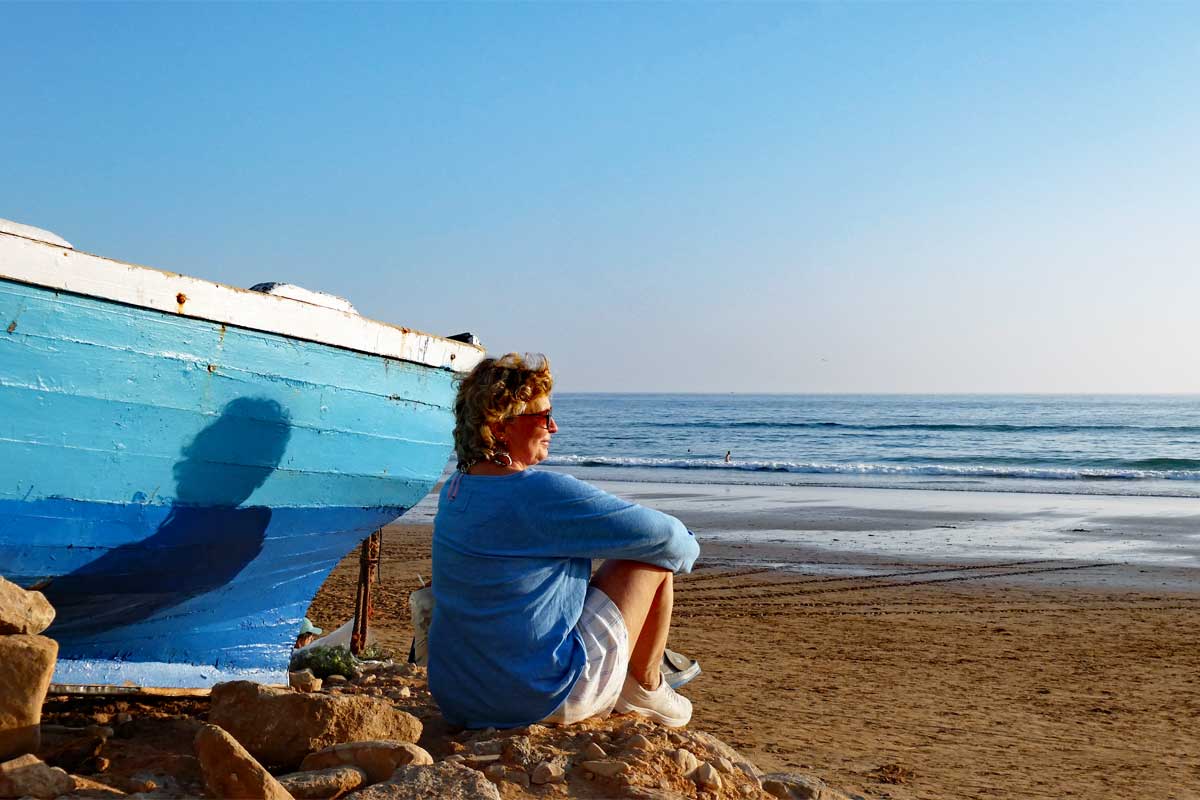 Christiane von hinten in Taghazout